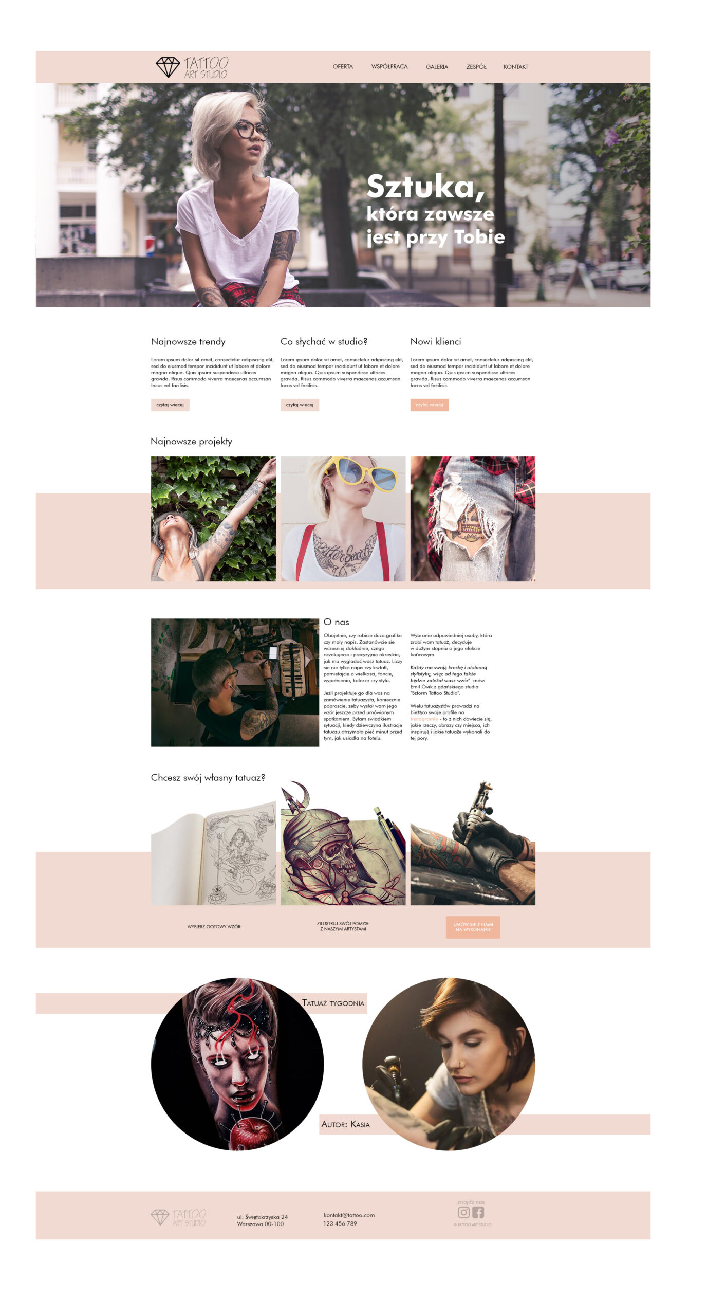 projekty stron internetowych